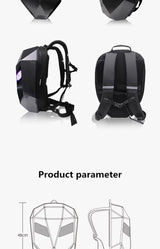 LED Motorcycle Rider Backpack Eyes Glow pattern carbon fiber texture helmet locomotive backpack school bag Moto Laptop backpack