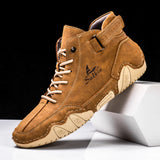 Men's Handmade Split Leather Ankle Boots Sneaker