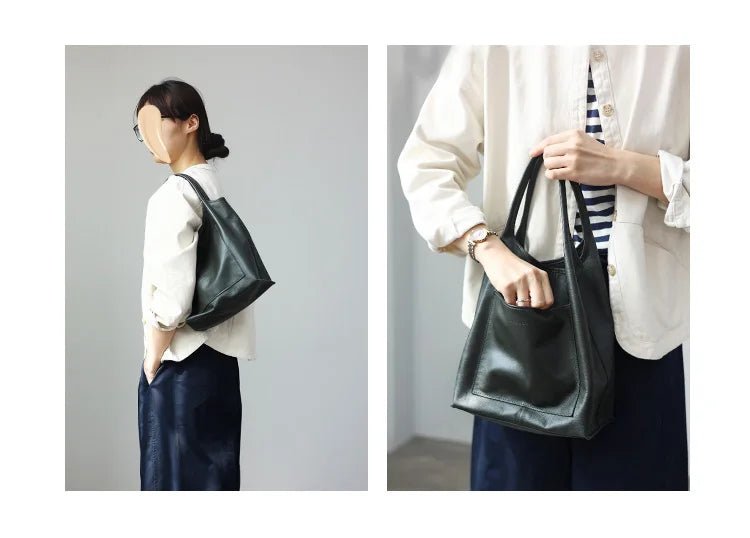 Women Genuine Leather Tote Luxury Light Weight And Comfortable To Use Handbag Colorful Soft Shopping Bags