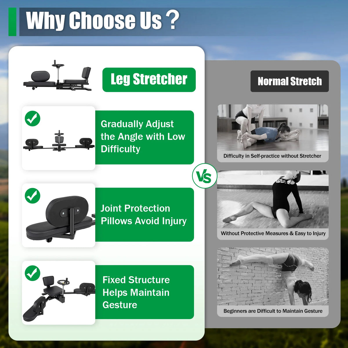 Pro Leg Stretcher with Handwheel & Cushioned Support