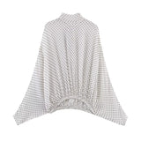 KONDALA Vintage Polka Dot Women Sets Chiffon Bow Tie Loose Blouses Loose Long Skirts Fashion 2026 Spring Summer Holiday Suits