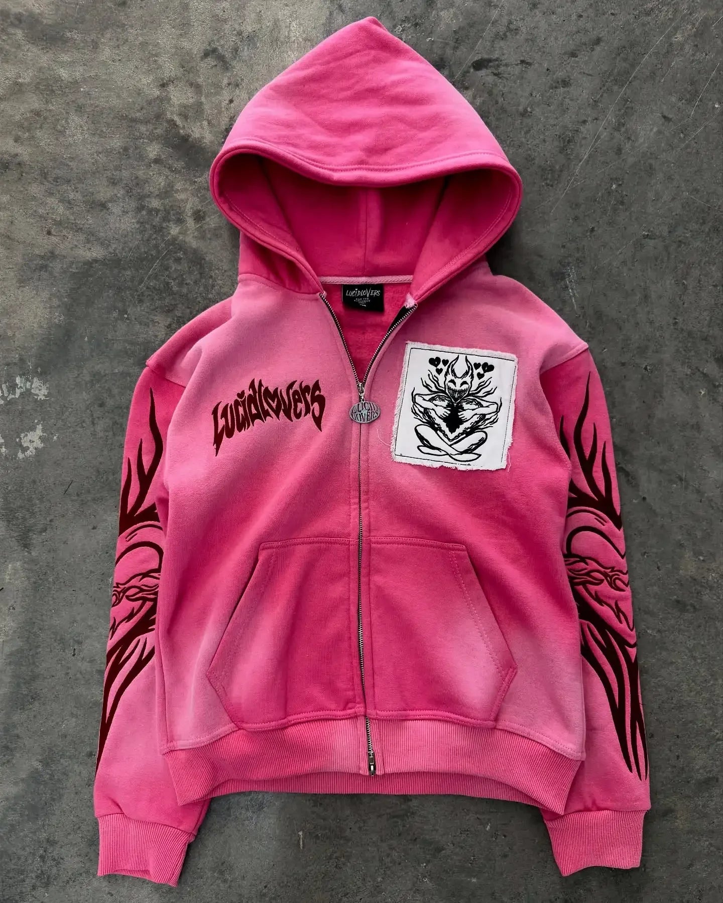 Y2K Harajuku Joker Graphic Zip-Up Hoodie