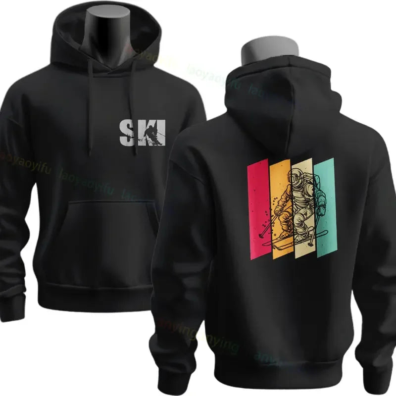Men's Ski & Snowboard Graphic Hoodie for Fall and Winter