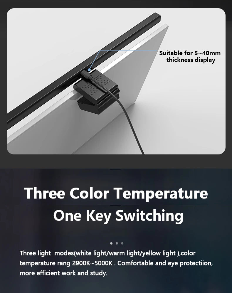 Monitor Light Bar – Stepless Dimming USB Desk Lamp