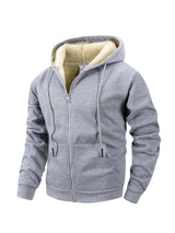 Men's Fleece Zip-Up Hoodie Jacket – Warm & Windproof