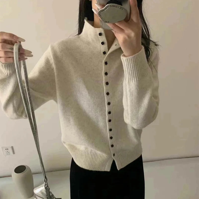 Women's Stand Collar Knit Cardigan