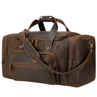Fashion Multi-Function Full Grain Genuine Leather Travel Bag Men's Leather Luggage Travel Bag Duffle Bag Large Tote Weekend Bag