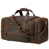 Fashion Multi-Function Full Grain Genuine Leather Travel Bag Men's Leather Luggage Travel Bag Duffle Bag Large Tote Weekend Bag