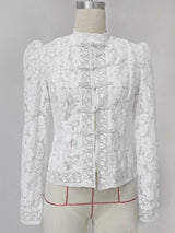 Summer Elegant Lace Hollow Out Party Blouse