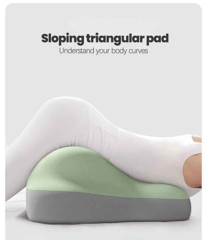 Ergonomic Memory Foam Waist Cushion Green Contoured Tummy Pillow Multi-Functional Support Pillow for Prone Sleep & Reading