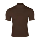 Men's compress T-shirts summer solid color short-sleeved men tops fashion yoga clothes men's tight turtleneck T-shirt