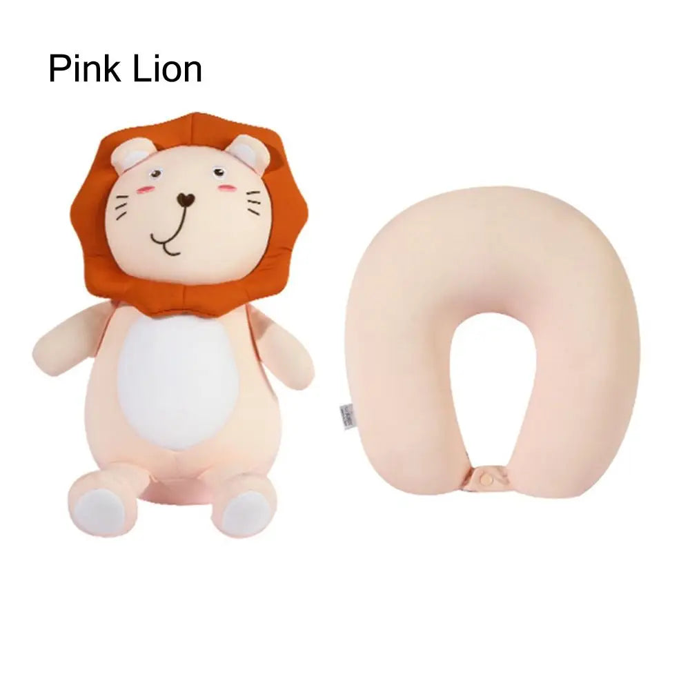 2-in-1 Cartoon Animal Travel Neck Pillow | U-Shape
