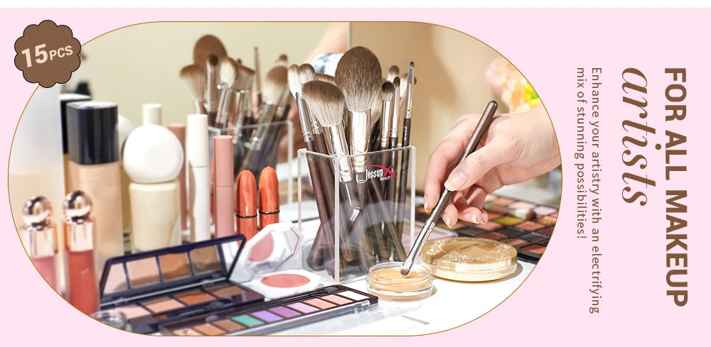 Jessup 15-Piece Professional Makeup Brush Set