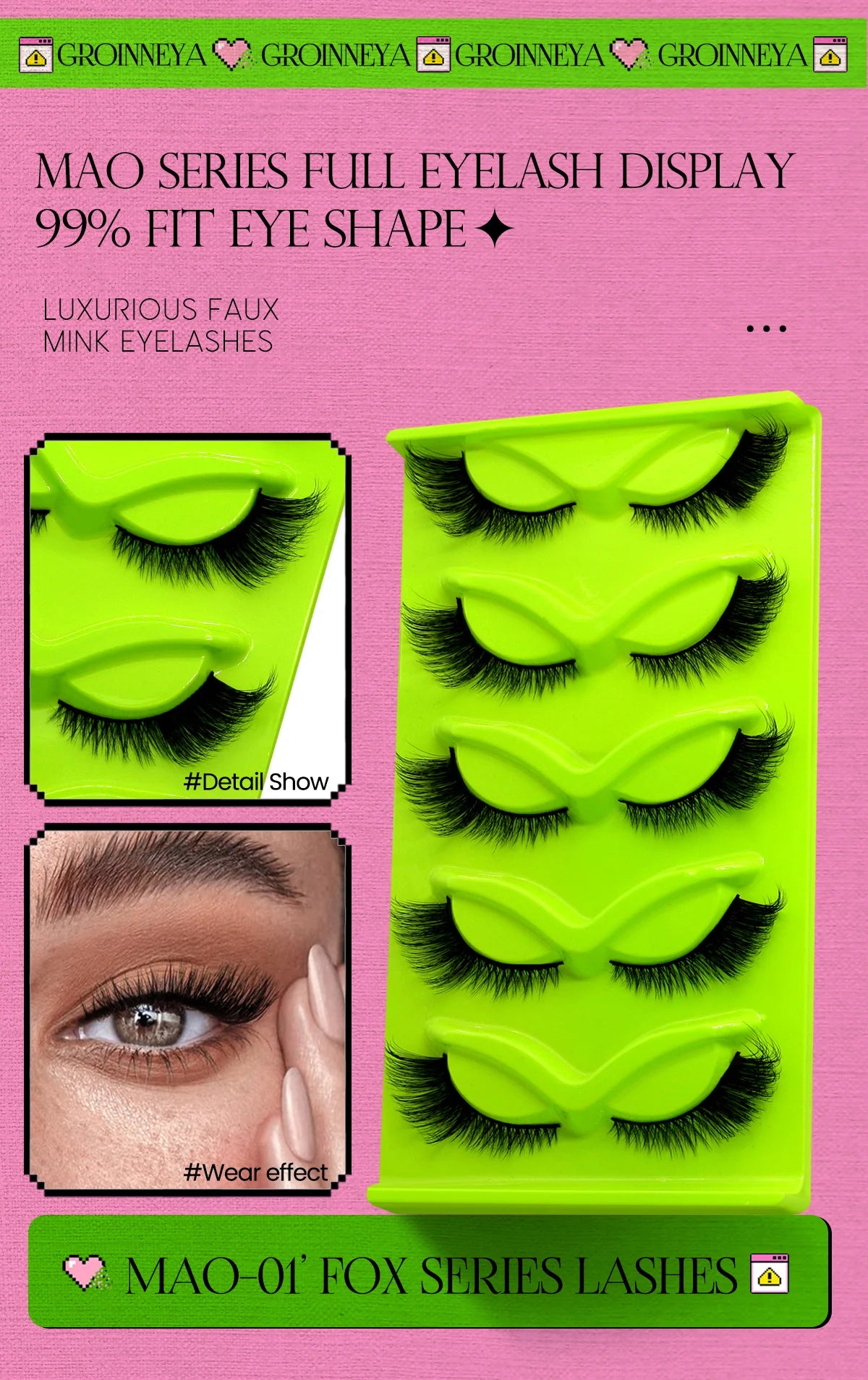 Optional 5Pairs 20Pairs Russian Strip Lashes 3D Mink Lashes Natural Dramatic Style Household Salon Eyelash Supply