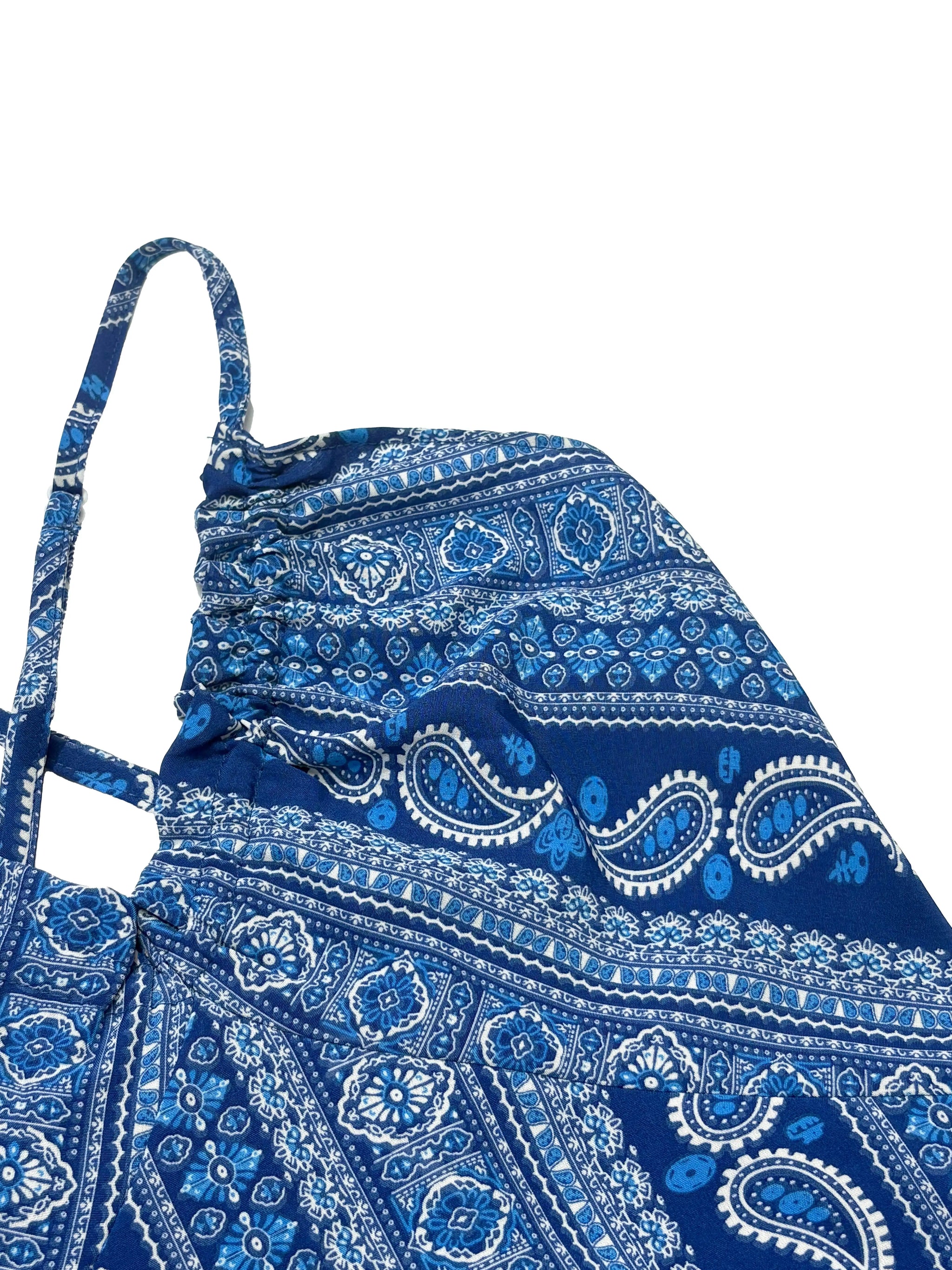 Boho Ethnic Frill Trim Maxi Dress