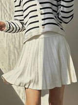 Elegant Knit Pleated Mini Skirt for Women