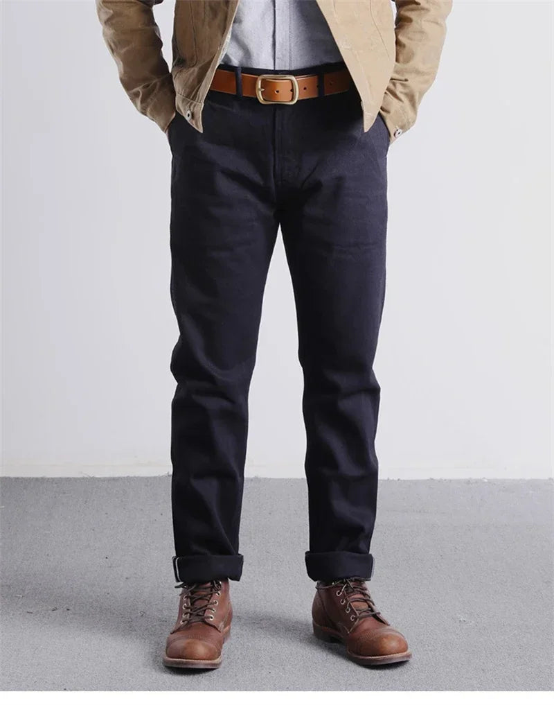 Red Tornado Officer Trousers – 14oz Indigo Selvedge Denim