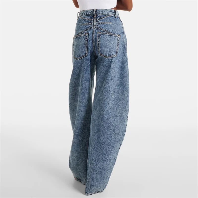High-Waist Cotton Straight Jeans — Women's Slim Fit