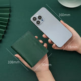 Ultra Thin Genuine Leather Card Holder 8 Slots Mini Wallet Slim Credit Card Case for Men Women