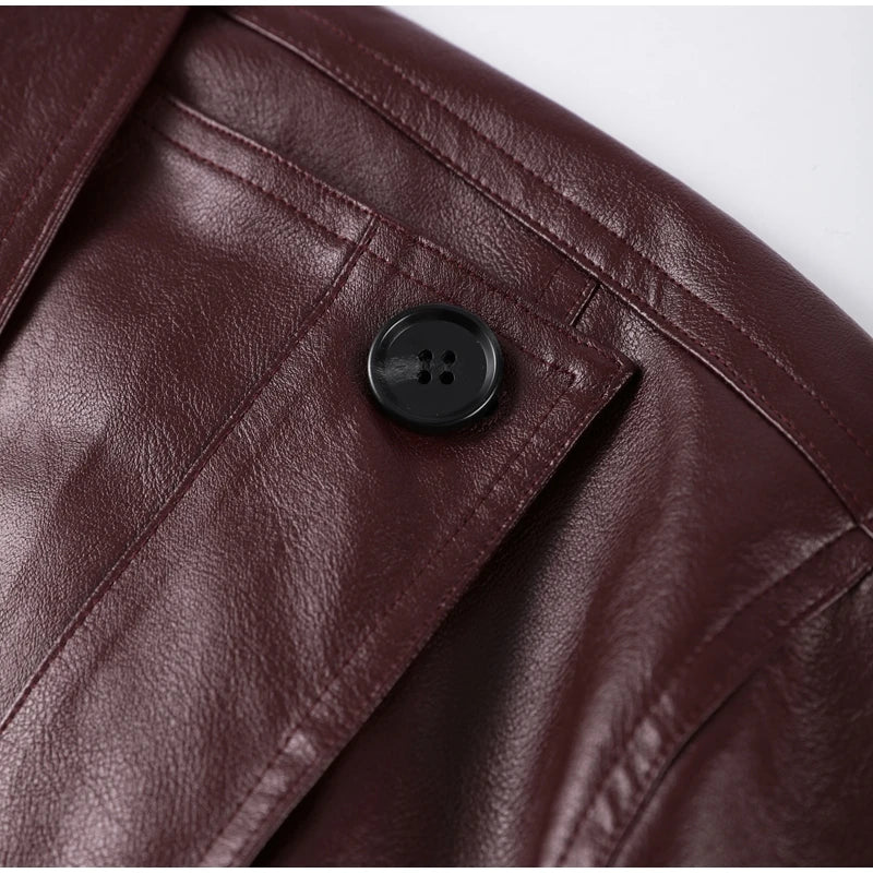 Chic Stand Collar Leather Jacket