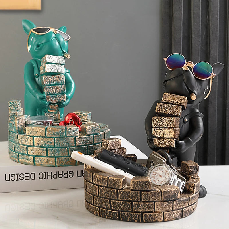 Dog Statue Storage Box Animal Ornament Resin  Art Sculpture Figurine Home Decoration Home Decoration Study Ornament