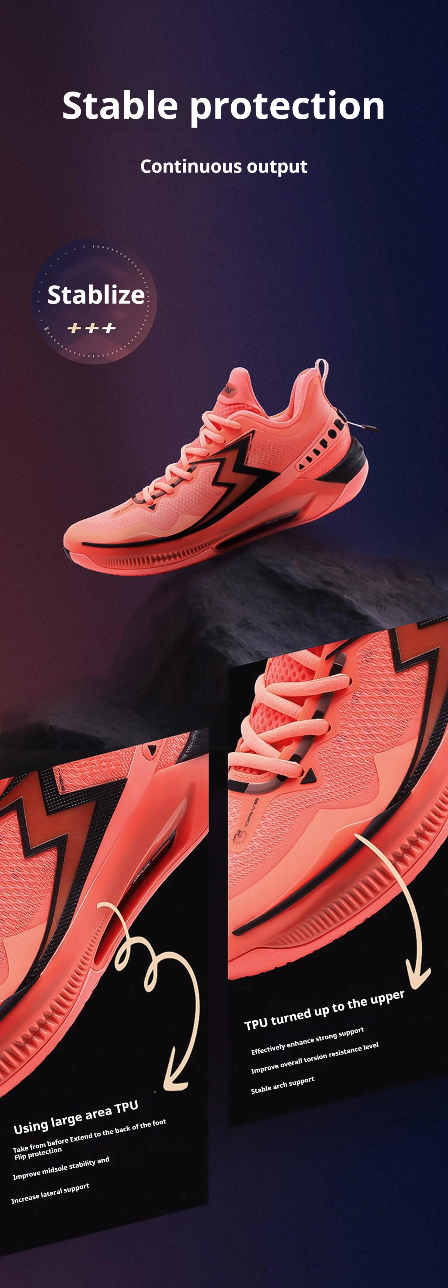 361 Degrees BIG3 5.0 Quick Pro Men Basketball Shoes Carbon Plate Breathable Stable Flexible Training Male Sneakers 672421111