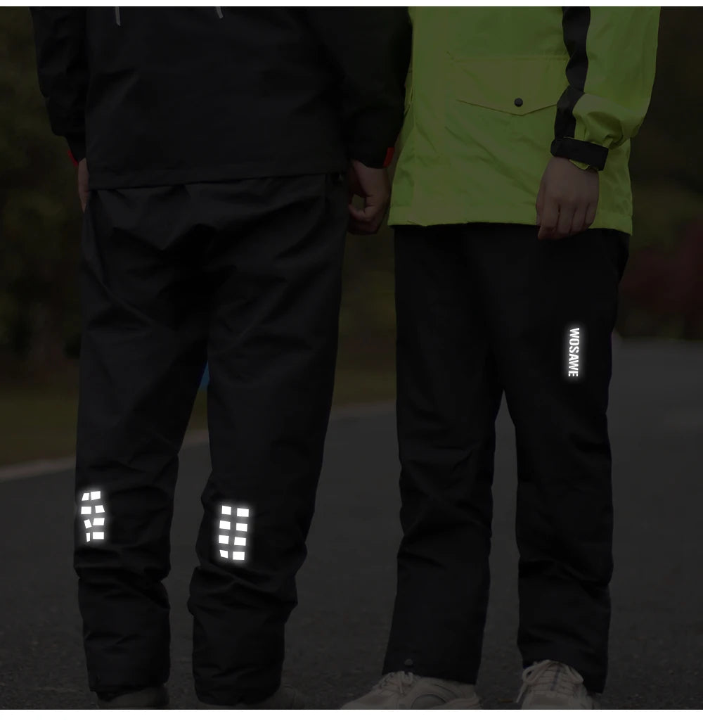 WOSAWE Reflective Cycling Rain Pants – Unisex Waterproof Trousers