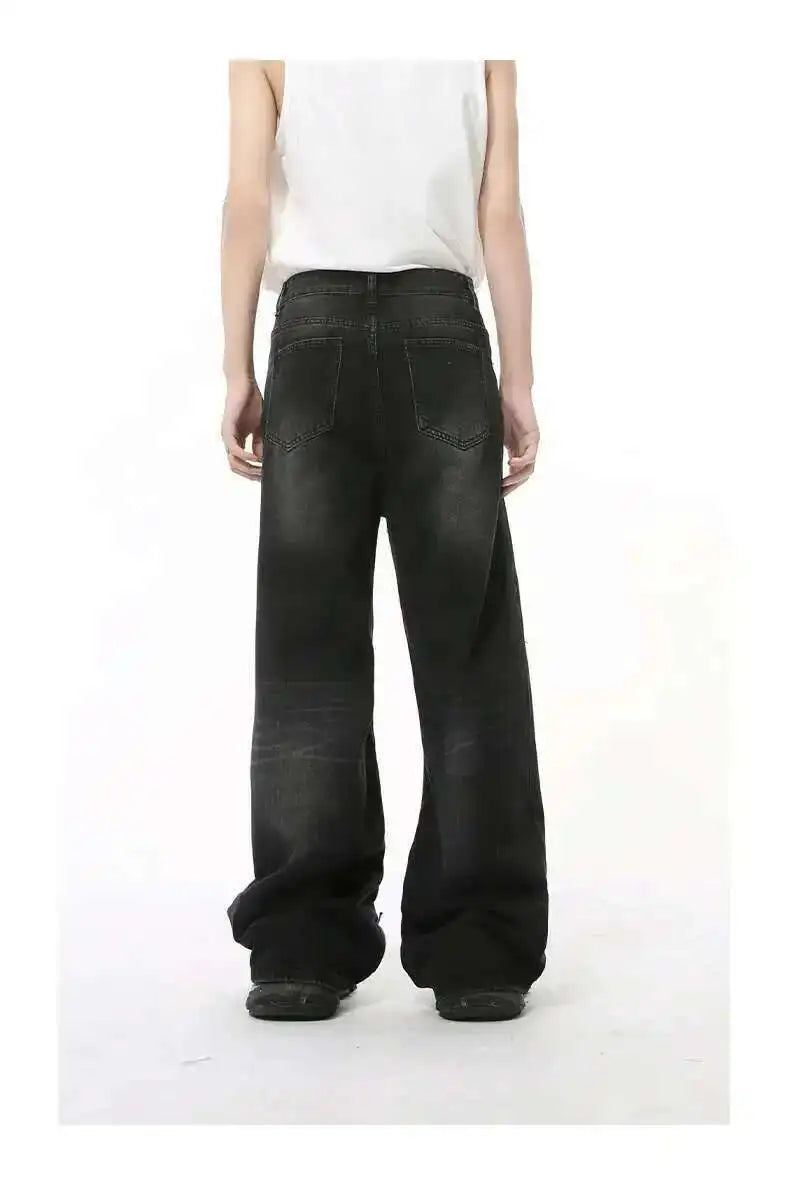 Men's Distressed Wide-Leg Jeans