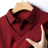 Men's Contrast Polo Shirt – Relaxed Long Sleeve Layered Look