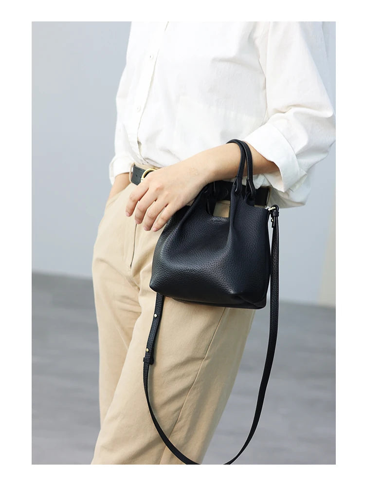 Women Real Leather Crossbody Bags Luxury Small Size Cute Handbag Soft Shoulder Bag 2024 New Arrival Designer Style