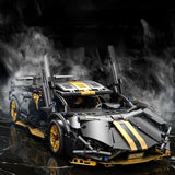 Technology 1:14 Black Supercar racing building blocks assembled brick car toy gift for boys birthday present
