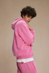 Batik fleece zippered hoodie