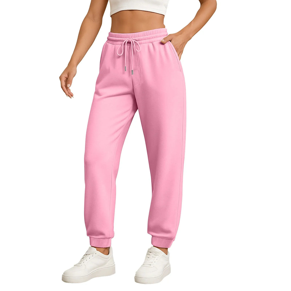 Women's High-Waist Drawstring Straight-Leg Pants