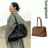 Songmont Travel Bag Vegetable Tanned Cowhide Tote Shoulder Handbag