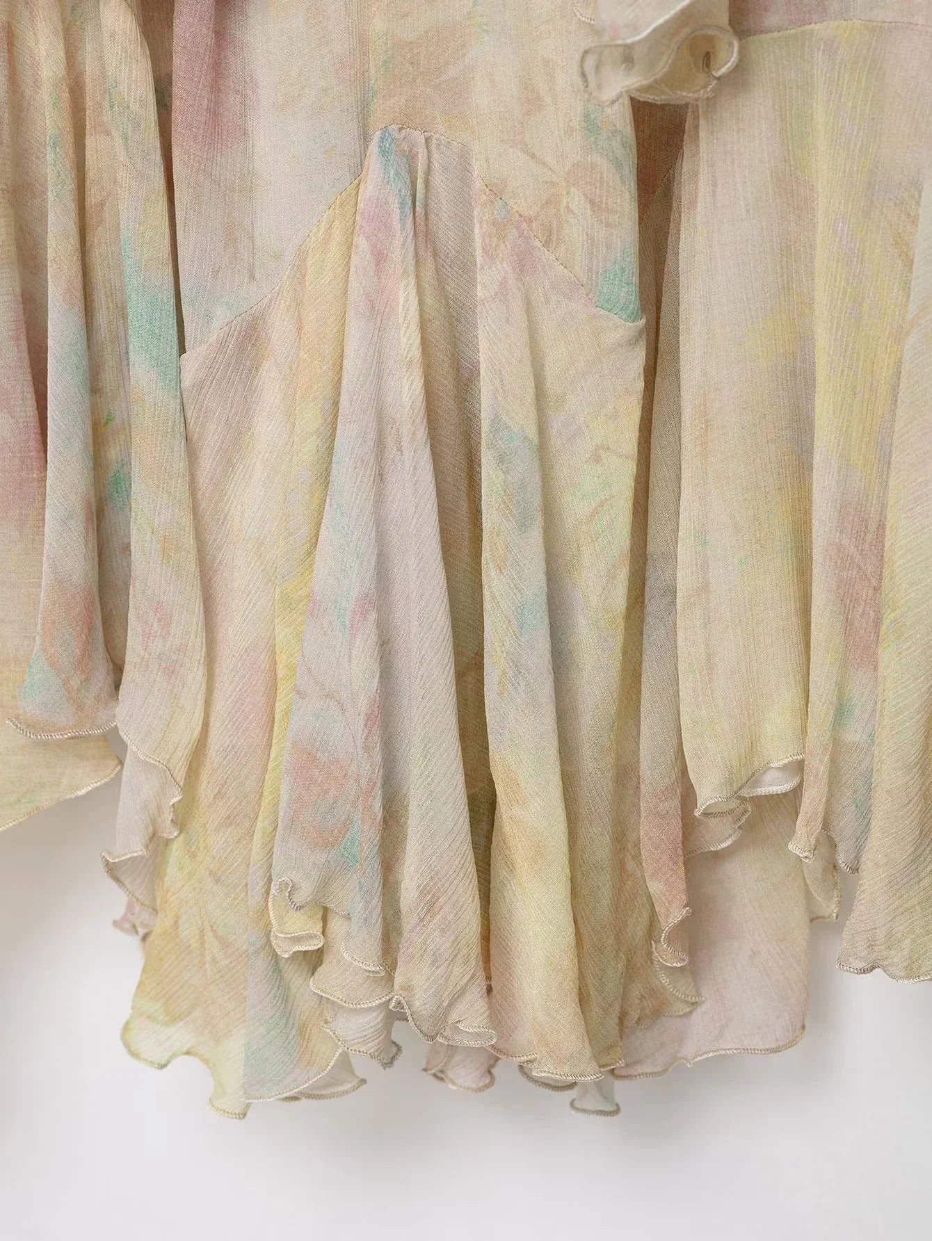KONDALA Floral Tiered Chiffon Maxi Skirt – Boho Elegance