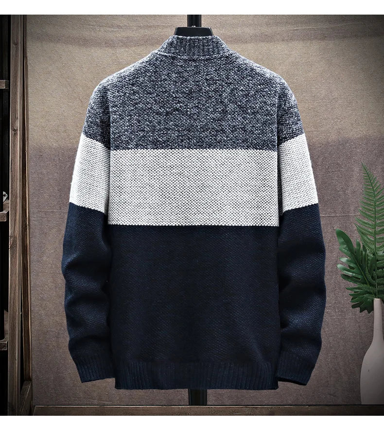 Men’s Autumn/Winter Fleece-Lined Zipper Cardigan