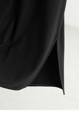 Elegant 100% Wool Elastic-Waist Skirt