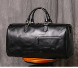 Leathfocus Men's Cowhide Travel Bag Women's Weekend Handbag Large Capacity Vintage Duffle Bag Crazy Horse Leather Laptop Bag