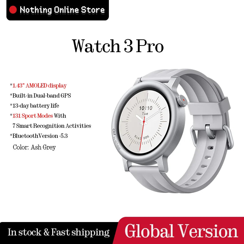NEW Global Version CMF Watch 3 Pro 1.43"AMOLED Dual-Band GPS Bluetooth call  IP68