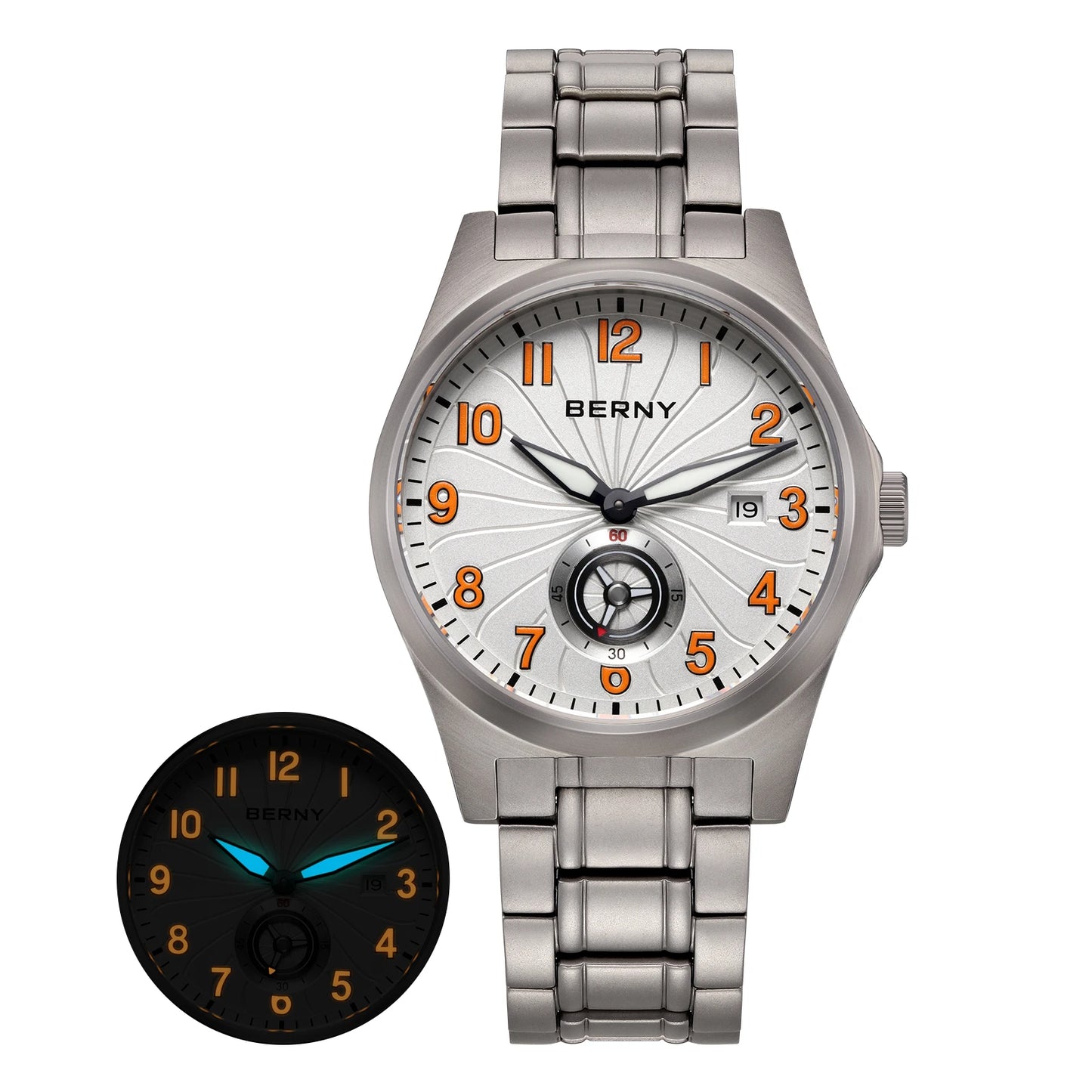 BERNY Full Titanium Automatic Men Watch Super Luminous Mechanical Wristwatch with 10ATM Waterproof Sapphire ST1731 Men Watches