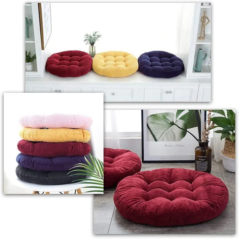 Round Floor Cushion Seating for Adults,Tufted Thick Meditation Cushion for Floor Seating Yoga Living Room Office