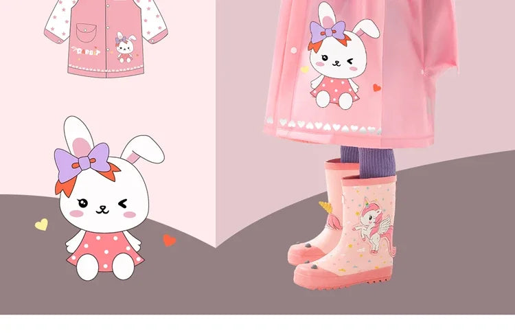 Kids Waterproof Cartoon Raincoat | Dinosaur & Unicorn