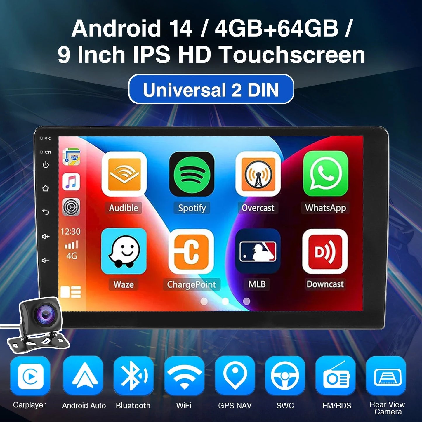 ESSGOO 7"/9"/10" Double Din Car Stereo | Android 14 | CarPlay & Auto