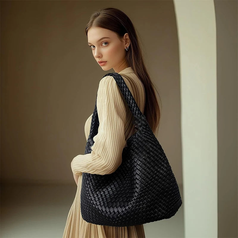 Hand-Woven Leather Tote & Shopper