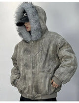 Men's Cotton Jacket – Eagle Embroidery & Tie-Dye