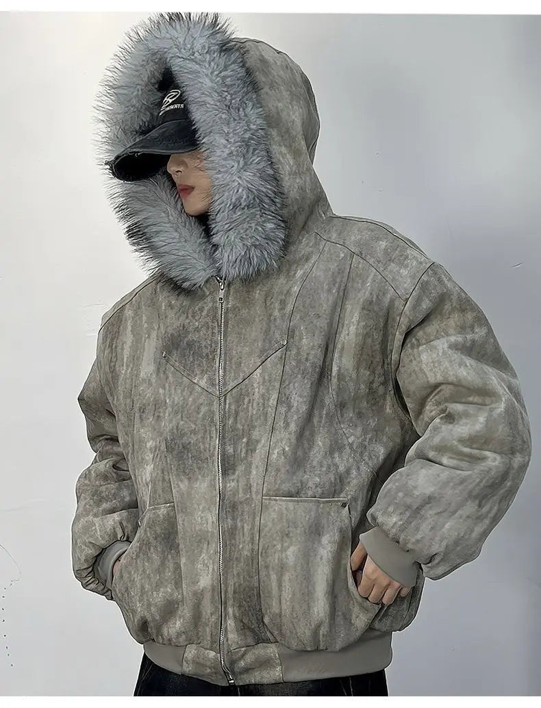 Men's Cotton Jacket – Eagle Embroidery & Tie-Dye