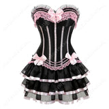 Women's Corset Dress with Straps & Lace | Plus Size Bustier Set