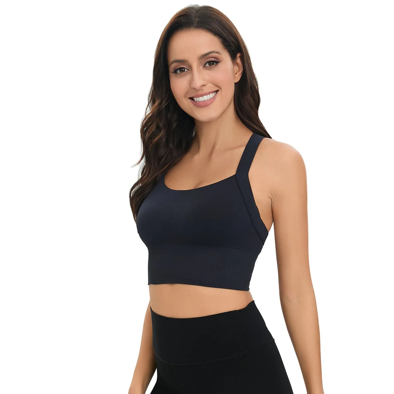 Cross-Back Adjustable Seamless Sports Bra Set – Breathable & Pad-Free