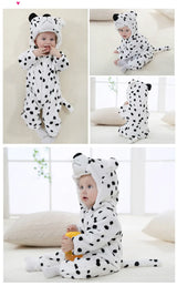 Animal Theme Flannel Baby Romper