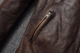 New 100% Cowhide Leather Jacket men Top Layer Clothes Men's Stand Collar Motorcycle Clothes  Autumn Winter Plus Size motorcycle